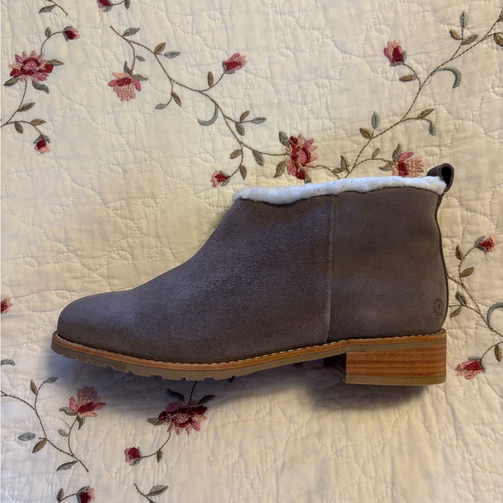 Women's Gray Suede Ankle Boots